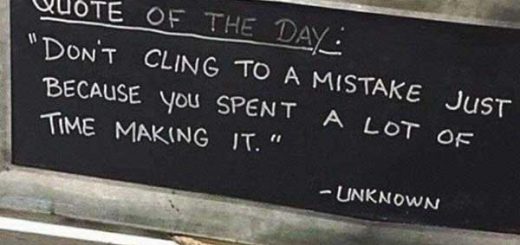 Do not cling to a mistake