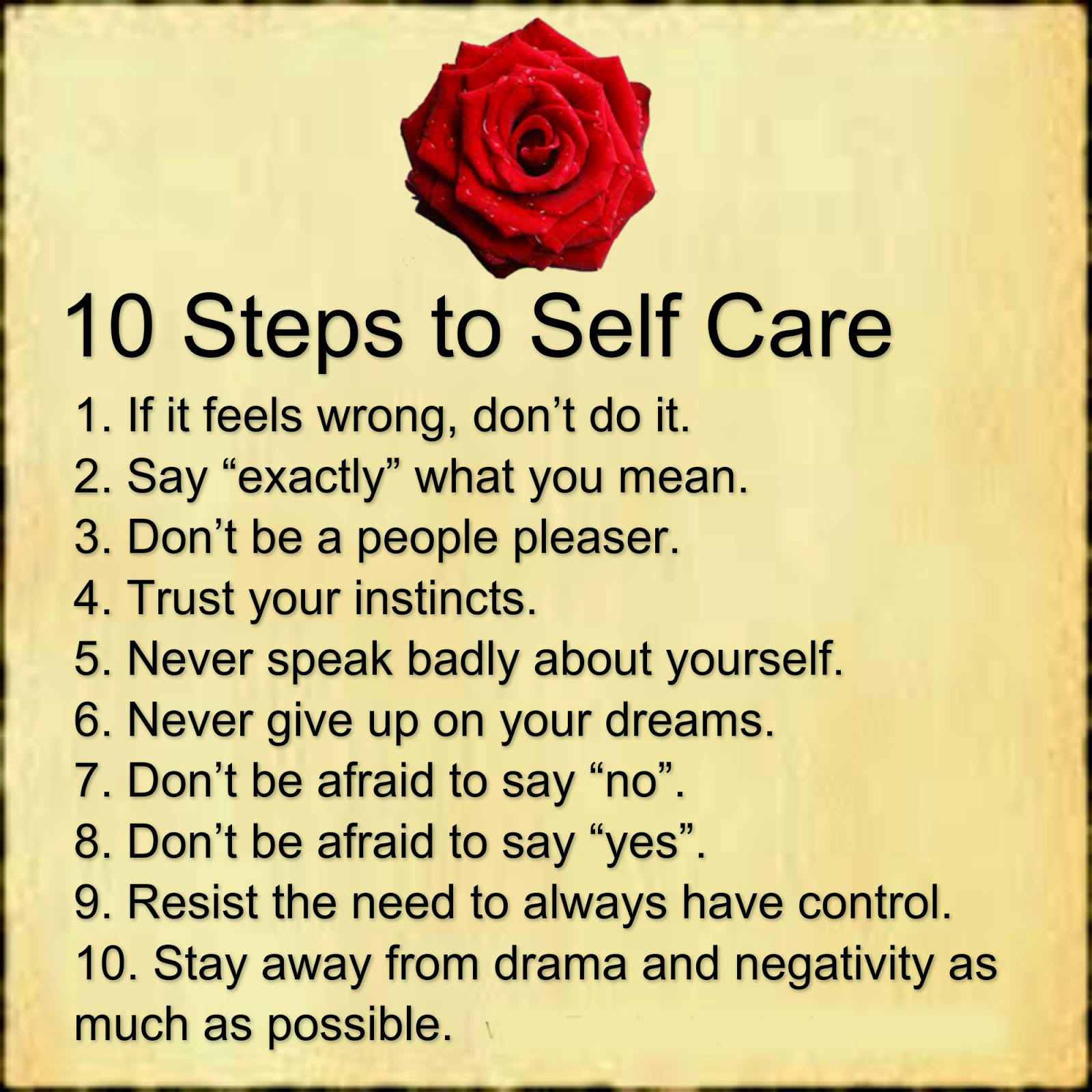 10 steps of self care | Quotes Area