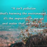 “It Isn’t The Pollution That’s Harming The Environment. It’s The Impurities In The Air And Water That Are Doing It.”